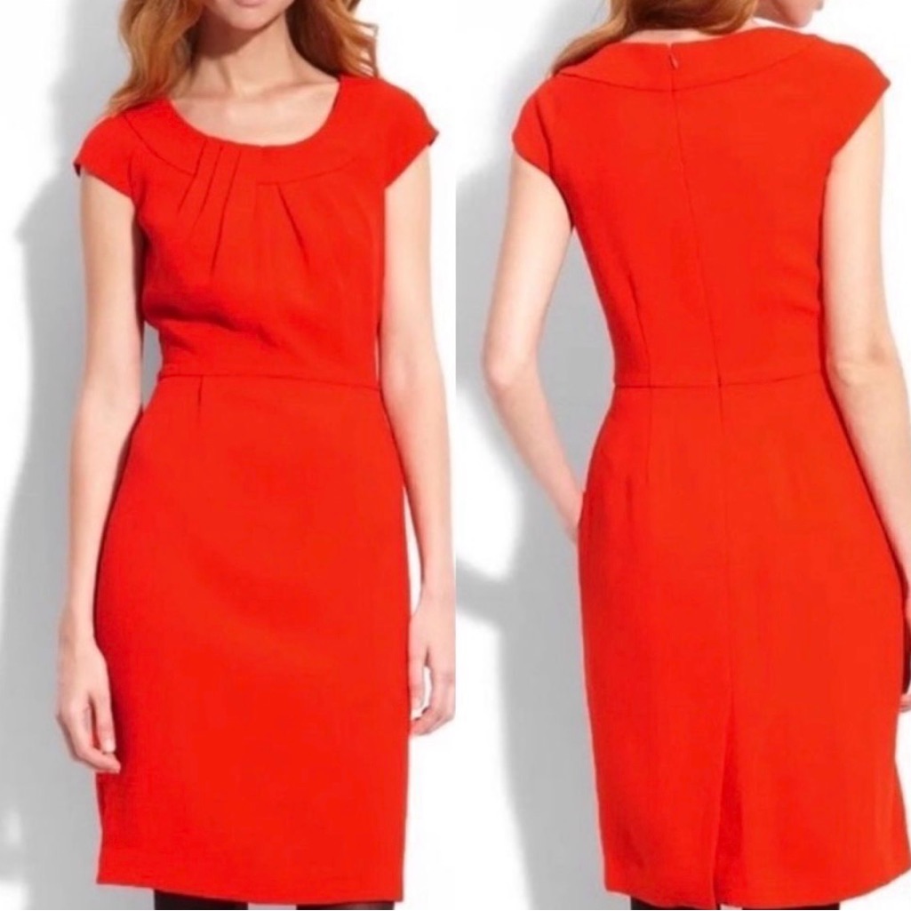 Kate Spaderaya Dresswool Blend Cap Sleeve Red Size 6